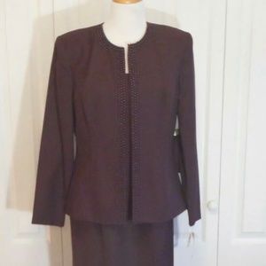 NWT CACHET Evening Gown Size 12 Purple With Beaded Jacket